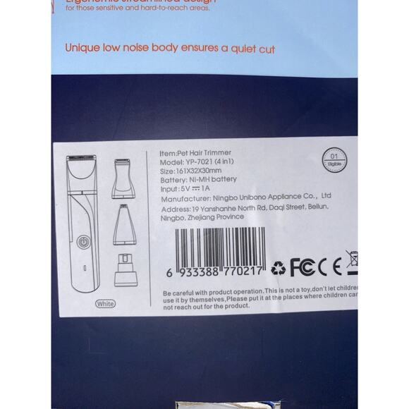 Dog Grooming, Pet Trimmer, 4in1, Low Noise, Nail Grinder, Wireless, Rechargeable - Picture 4 of 7